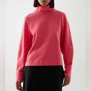 COS Merino Wool Blend Roll Neck Jumper Sweater Coral Salmon Size L Minimalist